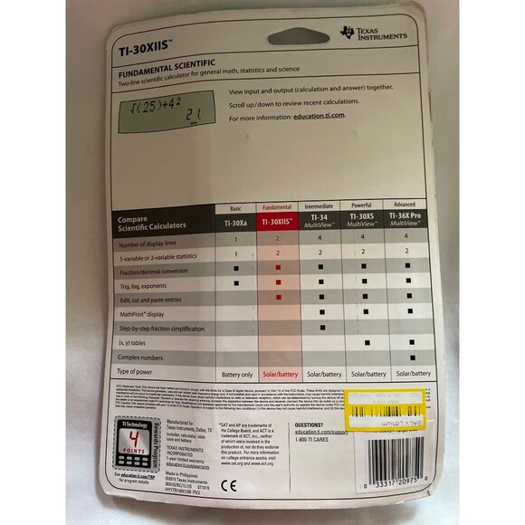 Texas Instruments TI-30XIIS Scientific Calculator Blue - Picture 4 of 7